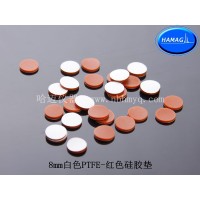 8mm样品瓶垫片，白色PTFE/暗红硅胶垫片 