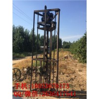 汽油挖坑机便携式汽油挖坑机二轮移动汽油打桩机汽油钻眼机