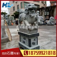 厂家定做 福建石雕麒麟 精美仿古动物石雕摆件 招财青石麒麟