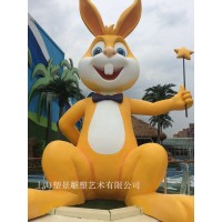 连云港专业厂家制作龅牙兔雕塑 彩绘动物园林景观小品批发