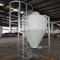 贺富畜牧设备玻璃钢料塔养殖用料塔养猪设备全自动玻璃钢料塔