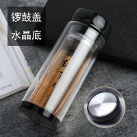 双层玻璃杯定制广告杯办公茶水杯子订定做玻璃礼品杯印字LOGO