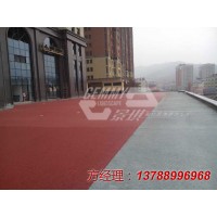 上海飞机场彩色景观透水混泥土路面的施工案例