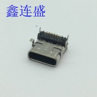 TYPE-C母座24P加高双排前插后贴长体TYPE-C接口母座