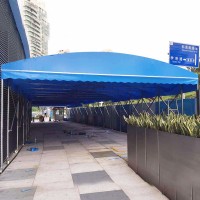 郑州中原上门安装移动电动推拉篷 折叠雨棚 户外遮阳蓬
