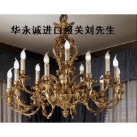 水晶吊灯天津港进口报关免3C申报