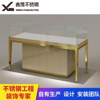 佛山不锈钢展示架厂家轻奢拉丝黑钛服装展示架可定制LOGO