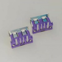 USB 短体母座 4P 短体 大电流 90度两脚插板DIP 鱼叉脚