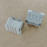 加高USB 母座 加高 短体 四脚插板 90度DIP 卷边