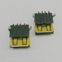 加高型USB 母座 4P 垫高 短体 90度两脚插板DIP