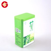 厂家定做 密封茶叶罐 长方形马口铁罐 茶叶包装罐100g 竹茶叶罐