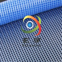 厂家现货米宽度PVC透明蓝夹网布 蓝色透明网格布 80米每卷
