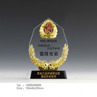 创意水晶退伍军人纪念品送战友奖牌礼品定制实用军旅部队老兵八一奖牌