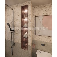 不锈钢壁龛嵌入式浴室收纳置物架背景壁柜金属酒店卫生间成品内龛