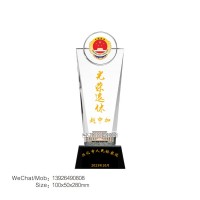 最美检察官奖杯 检察院赠送离退休干部纪念品 从检周年留念摆件 水晶奖杯批发